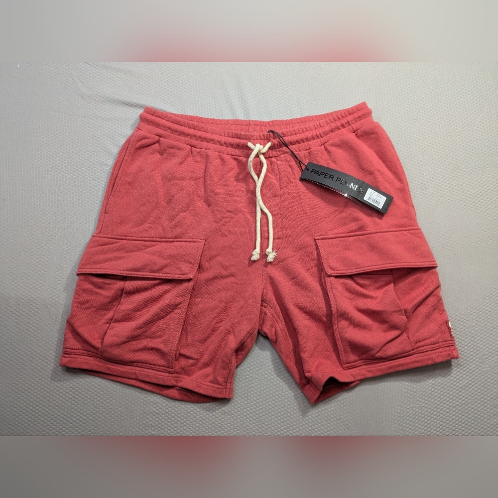 PAPER PLANES MINERAL RED SUPER CARGO KNIT SHORTS SIZE XL NWT